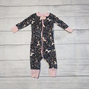 3/6m Hanna ANdersson Floral Unicorn Zip Sleeper